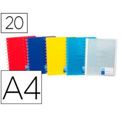 Protège-documents viquel propyglass géode 20 pochettes 40 vues amovibles repositionnables a4 210x297mm coloris assortis