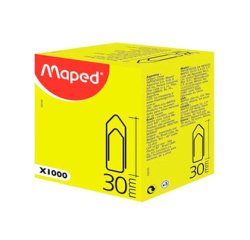 Trombone maped nickelé 30mm boîte carton 1000 unités