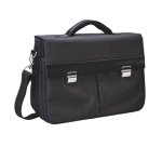 Sacoche sign ordinateur portable 15.6\" nylon 320x410x155mm 3 soufflets bandoulière réglable patins de protection noir