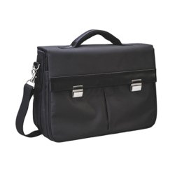 Sacoche sign ordinateur portable 15.6\" nylon 320x410x155mm 3 soufflets bandoulière réglable patins de protection noir