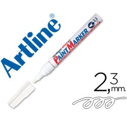 Marqueur artline permanent paint marker 400 pointe moyenne conique 2.3mm encre pigmentée base d'huile coloris blanc