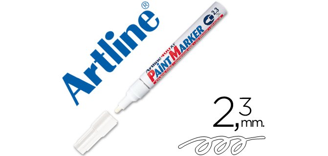 Marqueur artline permanent paint marker 400 pointe moyenne conique 2.3mm encre pigmentée base d'huile coloris blanc