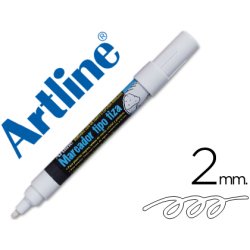 Marqueur artline fenêtres pointe fibre acrylique conique 4mm encre liquide craie pigmentée base eau inodore blanc