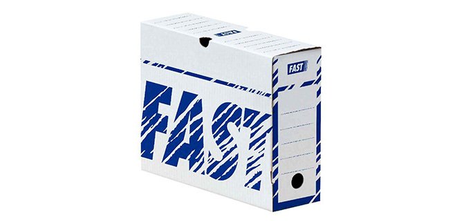 Boîte archives hamelin carton ondulé blanc document rigide   250x330mm dos 80mm livré plat sous film coloris blanc