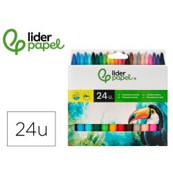Feutre coloriage liderpapel jumbo longueur écriture 800m pointe nylon 5mm diamètre boîte carton 24 unités