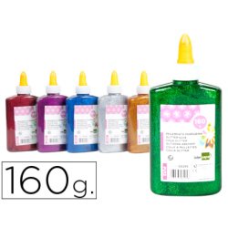 Colle pailletée liderpapel coloris assortis métallisés pot 160g