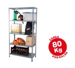 Etagere metallique ar storage 5 tablettes supporte 80kg/tablette capacite 50 boites/classeurs 180x90x40cm coloris gris