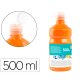 Gouache scolaire liderpapel liquide lavable fermeture sécurité brillante coloris orange 500ml