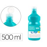 Gouache scolaire liderpapel liquide lavable fermeture sécurité brillante coloris turquoise flacon 500ml