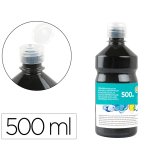 Gouache scolaire liderpapel liquide lavable fermeture sécurité brillante coloris noir flacon 500ml