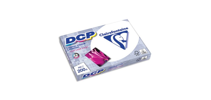 Papier clairefontaine dcp inkjet/laser a4 200g/m2       blancheur extra cie 170 fsc   ecolabel colorlok ramette 250