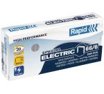 Agrafes rapid electric strong 66/6 capacite 20 feuilles     hauteur pattes 6mm - boite de 5000 unites