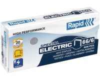Agrafes rapid electric strong 66/6 capacite 20 feuilles     hauteur pattes 6mm - boite de 5000 unites
