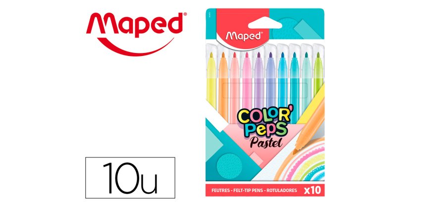 Feutre COLOR'PEPS Pastel, étui carton de 10