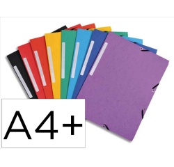 Chemise à élastique 3 rabats carte recyclée Exacompta 24 x 32 cm, Pack de 7 + 3, couleurs assorties