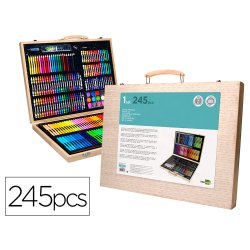 Set de pinture liderpapel bois 245 pieces boite de      49x36,6x4,5 cm