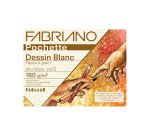 Pochette fabriano papier a dessin a grain 240x320mm 180g coloris blanc 12 feuilles