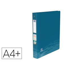 Classeur hamelin oxford school life oceanis a4+ dos   40 mm 4 anneaux rond          polypropylene recycle opaque