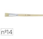 Brosse plate o'color poils soie porc nº14 virole         aluminium manche bois naturel lot 10 unites