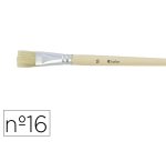 Brosse plate o'color poils soie porc nº16 virole         aluminium manche bois naturel lot 10 unites