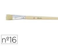 Brosse plate o'color poils soie porc nº16 virole         aluminium manche bois naturel lot 10 unites