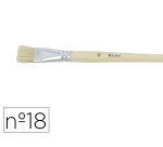 Brosse plate o'color poils soie porc nº18 virole         aluminium manche bois naturel lot 10 unites