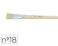 Brosse plate o'color poils soie porc nº18 virole         aluminium manche bois naturel lot 10 unites