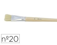 Brosse plate o'color poils soie porc nº20 virole         aluminium manche bois naturel lot 10 unites