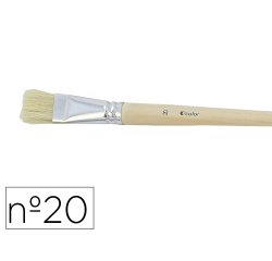 Brosse plate o'color poils soie porc nº20 virole         aluminium manche bois naturel lot 10 unites