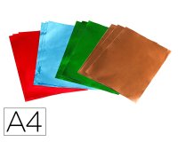 Feuille metal o'color a repousser a4 aluminium        coloris assortis sachet 12    unites