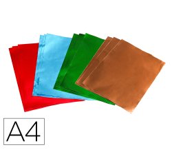 Feuille metal o'color a repousser a4 aluminium        coloris assortis sachet 12    unites