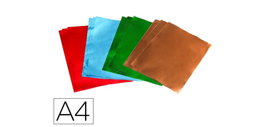 Feuille metal o'color a repousser a4 aluminium        coloris assortis sachet 12    unites