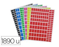 Gommette o'color repositionnable temporairement forme rectangle coloris assortis pochette 18 planches 1890 unites