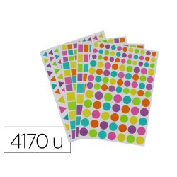 Gommette o'color repositionnable temporairement multiformatscoloris pastel assortis sachet40 planches 4170 unites
