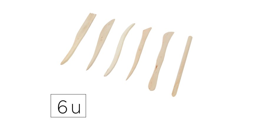 Ebauchoir o'color bois dur et resistant assortis sachet 6   unites