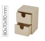 Mini commode o'color bois a decorer 2 tiroirs coulissants coloris naturel 8x7x11cm