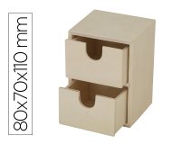 Mini commode o'color bois a decorer 2 tiroirs coulissants coloris naturel 8x7x11cm