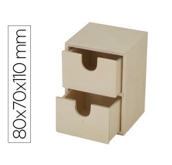 Mini commode o'color bois a decorer 2 tiroirs coulissants coloris naturel 8x7x11cm