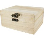 Boite a the o'color bois a decorer 2 compartiments       fermeture loquet metal        coloris naturel 14,5x11x7cm