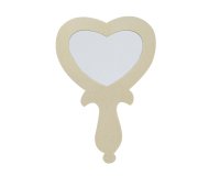 Miroir a main o'color bois a decorer forme coeur coloris   naturel 11x16cm lot 10 unites