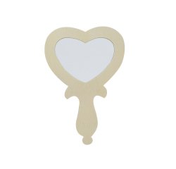 Miroir a main o'color bois a decorer forme coeur coloris   naturel 11x16cm lot 10 unites