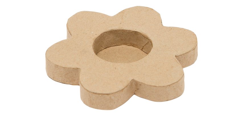 Bougeoir o'color carton a decorer forme fleur 10cm lot  5 unites