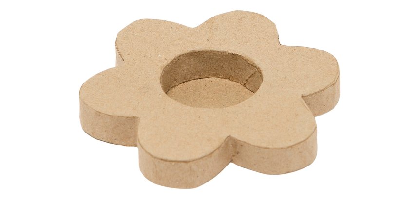 Bougeoir o'color carton a decorer forme fleur 10cm lot  5 unites