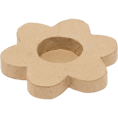 Bougeoir o'color carton a decorer forme fleur 10cm lot  5 unites