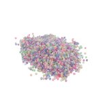 Bocal de 500 perles de rocailles irisées, diamètre 2,5mm, couleurs assorties