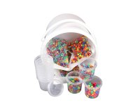 Perles cassis o'color diametre 9mm coloris assortis schoolpack seau 3000 unites + 10 pots vides