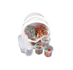 Perles cassis o'color diametre 9mm coloris assortis schoolpack seau 3000 unites + 10 pots vides