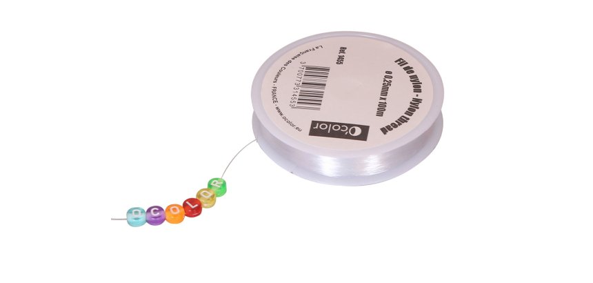 Fil nylon o'color diametre 0,25mm coloris blanc bobine   100m