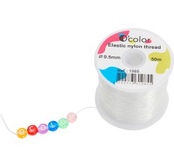 Fil nylon o'color diametre 0,5mm coloris transparent     bobine 50m