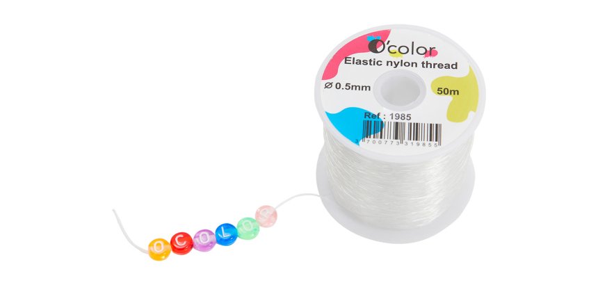 Fil nylon o'color diametre 0,5mm coloris transparent     bobine 50m
